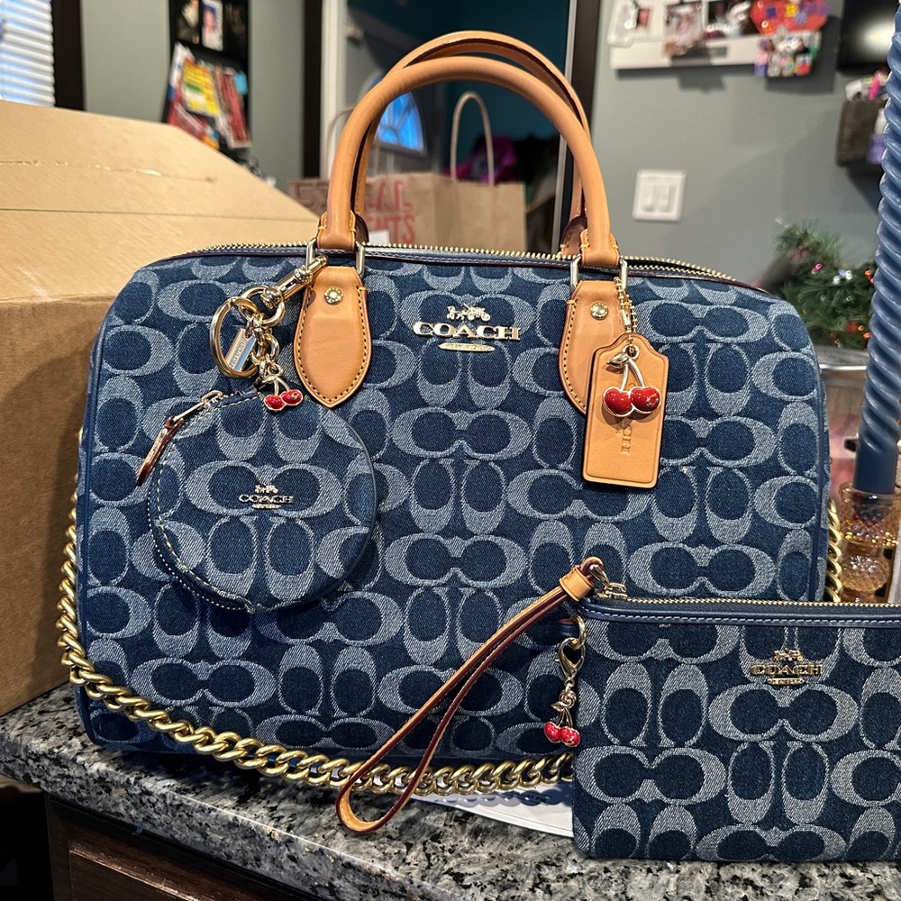 Coach Large Denim Rowan